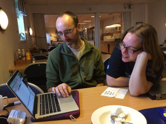 Henry and Julia working on cruise report.
